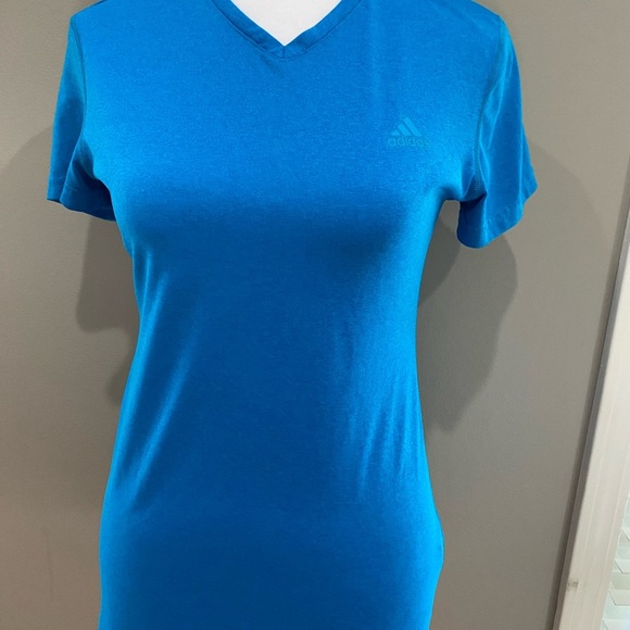 Adidas Blue Fitted Short Sleeve Tee - Picture 1 of 3